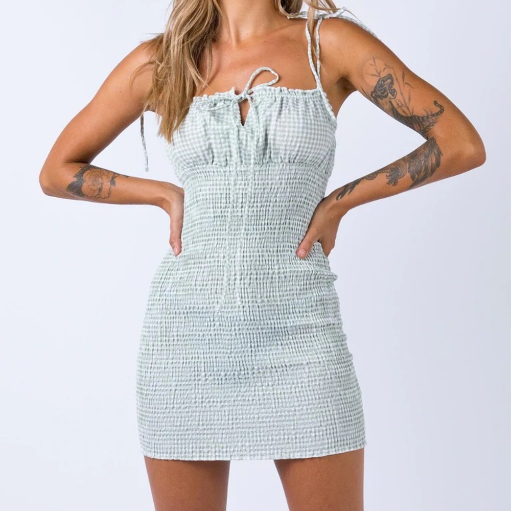 Princess Polly checkered gingham dress style is Korina Mini Dress Gingham